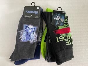 POLTERGEIST EXORCIST 4 PAIR HORROR MOVIE HALLOWEEN SOCKS NEW